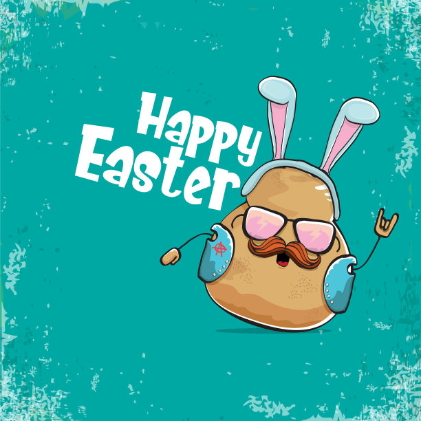 摇滚明星复活节土豆滑稽卡通图片下载