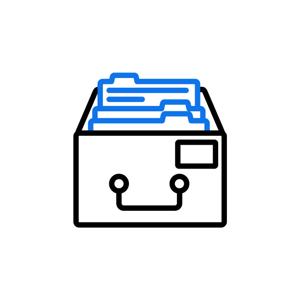 白色背景上的文件柜图标图片下载