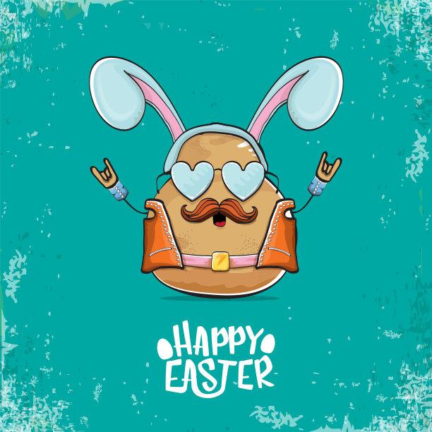 摇滚明星复活节土豆滑稽卡通图片下载