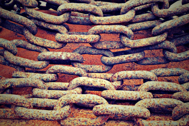 复古锚链闭合在破旧的时髦图片下载