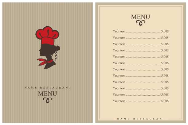 餐厅的菜单设计图片下载