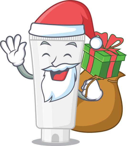 卡通沐浴露圣诞老人有圣诞礼物图片下载