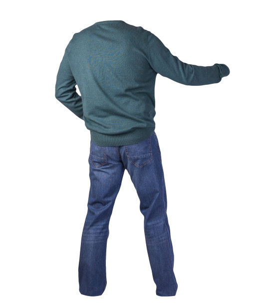男毛衣和牛仔裤孤立在白色背景。休闲装图片下载