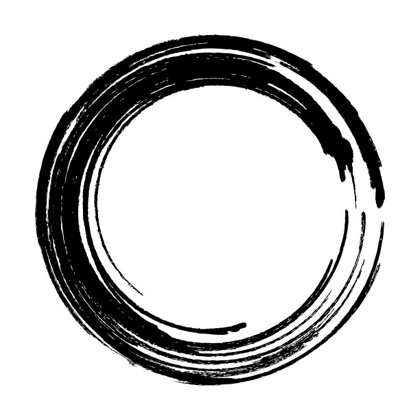 矢量笔刷在白色背景上画圆圈。墨汁手绘画画笔圈。标志、标签设计元素矢量插图。黑色的抽象的圆。框架。图片下载