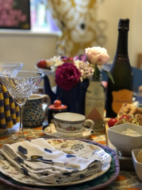 复古下午茶鸡尾酒蛋糕花图片下载