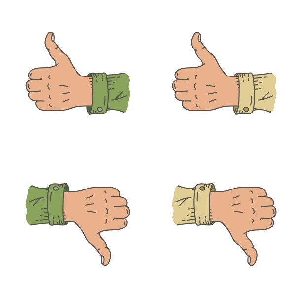 手绘卡通手竖起大拇指图片下载