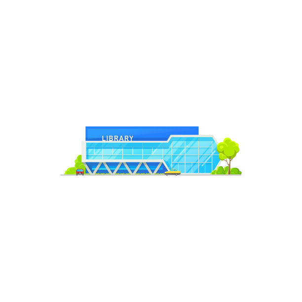 公共图书馆大厦图标图片下载