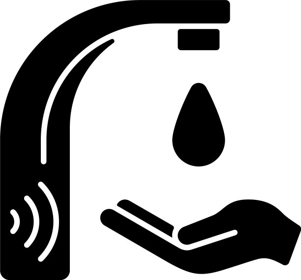 自动水龙头黑色字形图标图片下载