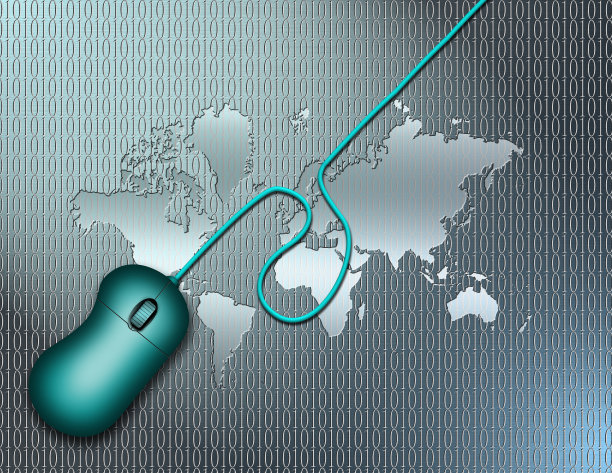 世界地图和电脑鼠标图片下载