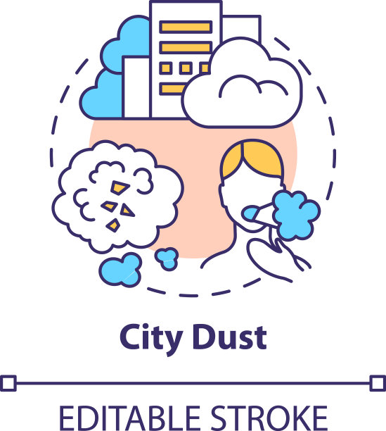 城市尘埃概念图标理念细线图片下载