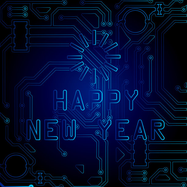 2022年电子科技新年快乐图片下载