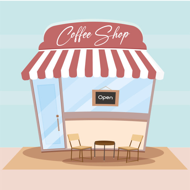 带有家具的现代咖啡店图片下载