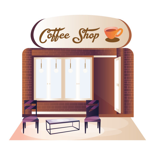 带有家具的现代咖啡店图片下载