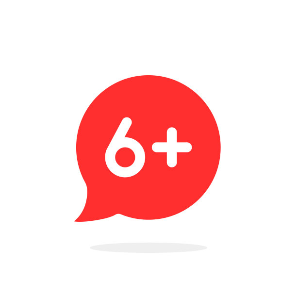 6岁以上年龄限制的红色语音泡泡图片下载