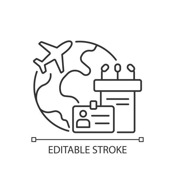 会展旅游线性图标图片下载