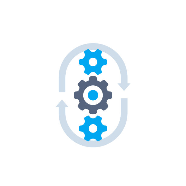 生产周期，过程矢量图标，齿轮和箭头图片下载