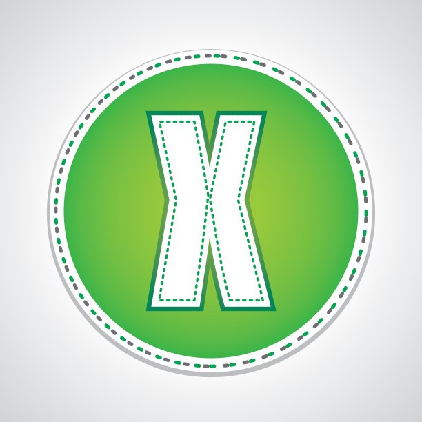 A到Z绿色虚线字体矢量图图片下载