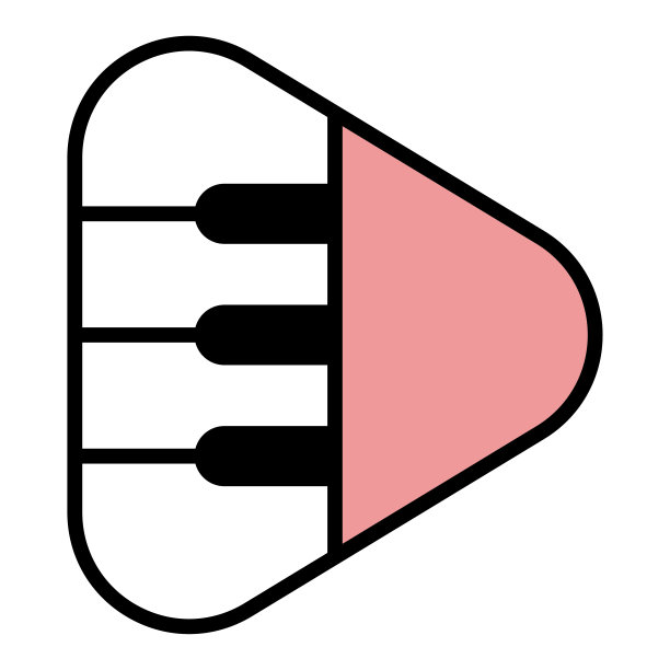 弹钢琴图标设计插图图片下载