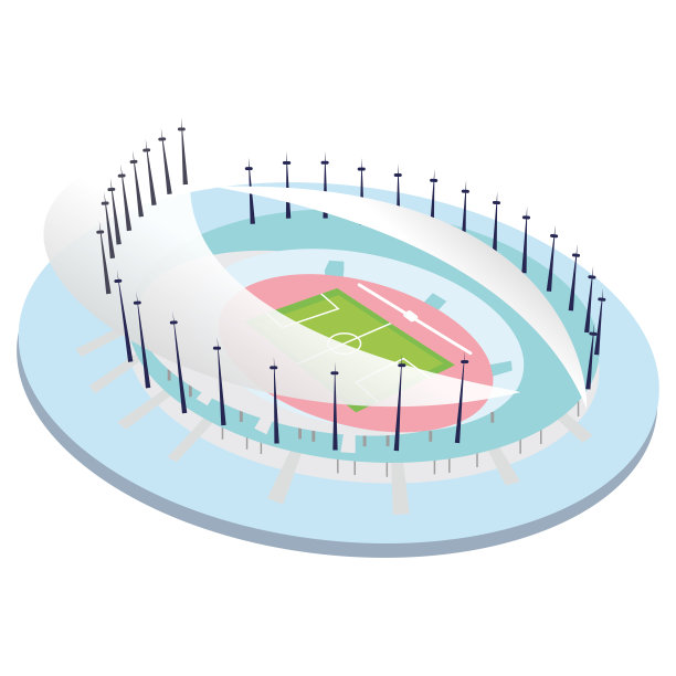 孤立的3d彩色足球场图片下载