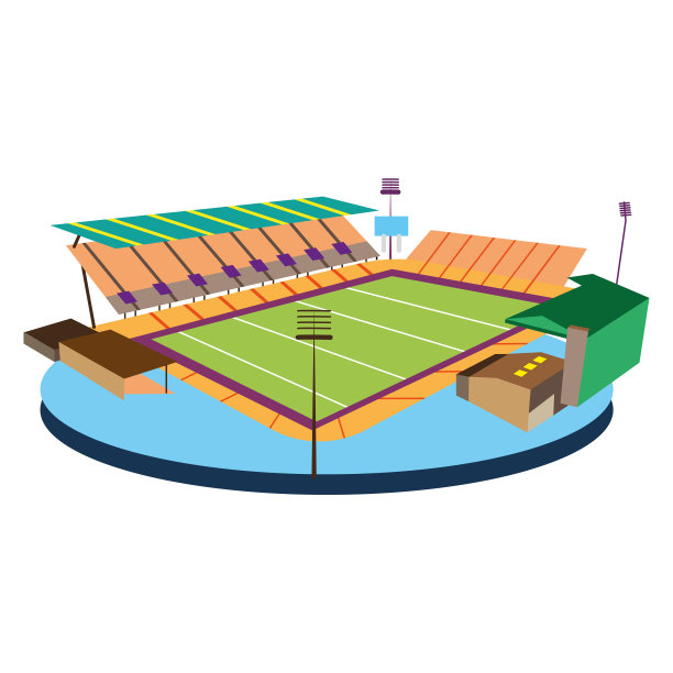 孤立的3d彩色足球场图片下载