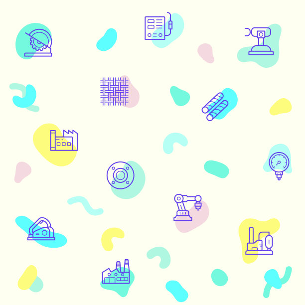 一个可爱的工厂和工业的矢量插图。图片下载