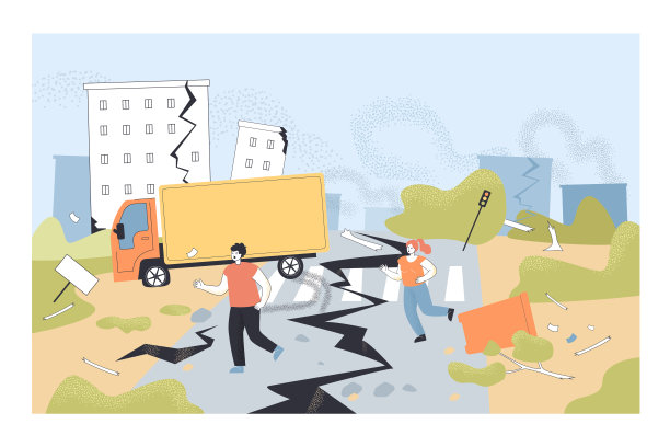 破坏地面和建筑物图片下载