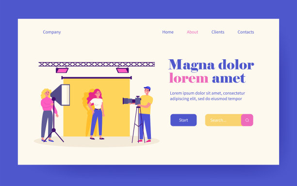 年轻的模特在摄影工作室摆姿势图片下载