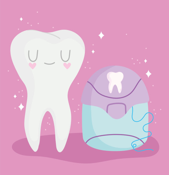 可爱的牙齿和牙线图片下载