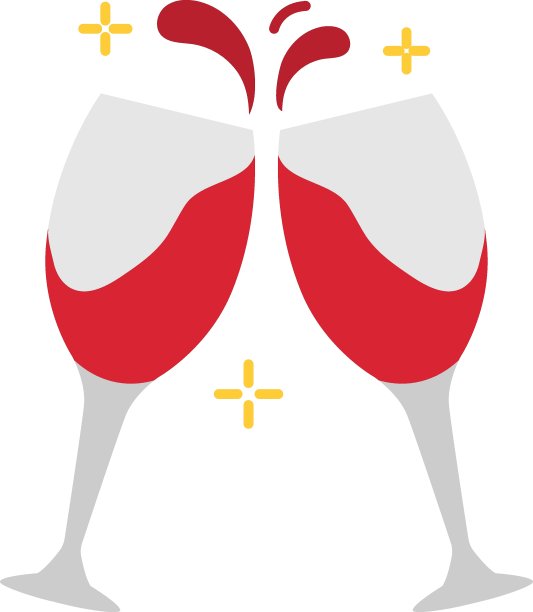 喝酒和碰杯一起概念，干杯手势向量颜色图标设计，美国文化和传统符号，美国社会符号，美国艺术和文学股票插图图片下载