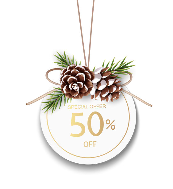新年冬季和圣诞节特价标签图片下载