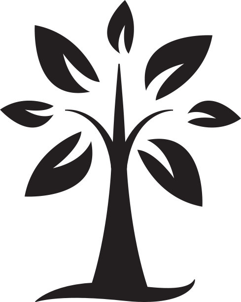 树形轮廓图标设计模板孤立图片下载