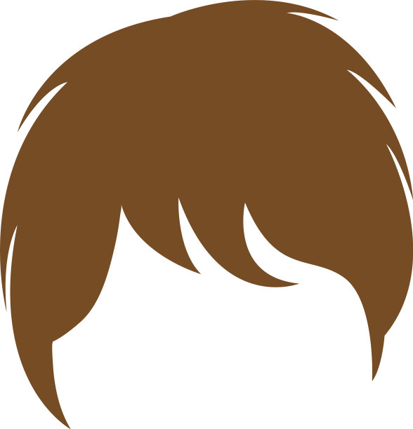 头发假发图标设计模板隔离图片下载