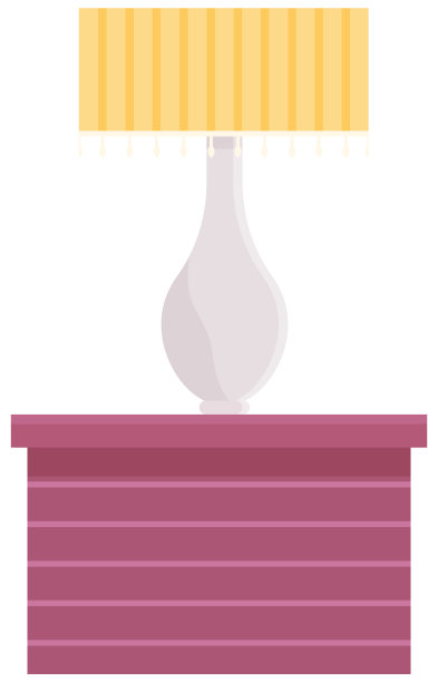 床头柜孤立的图标在白色的背景。木质家具卧室夜灯图片下载