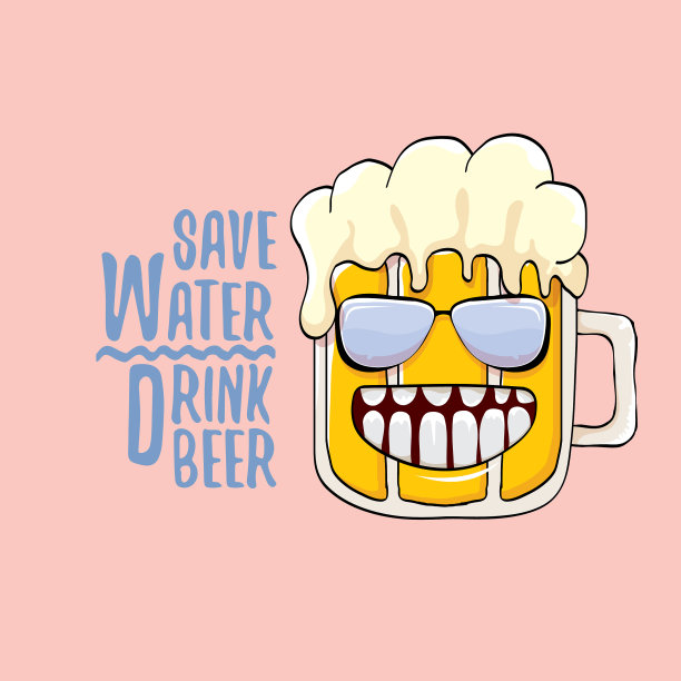 节约水喝啤酒的概念图片下载