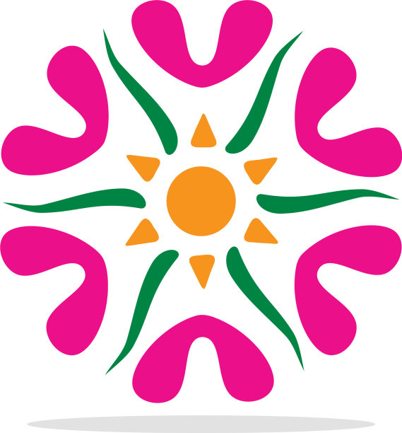 圆花美容装饰标志图片下载