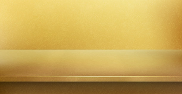 金属金桌面，黄色背景-向量图片下载