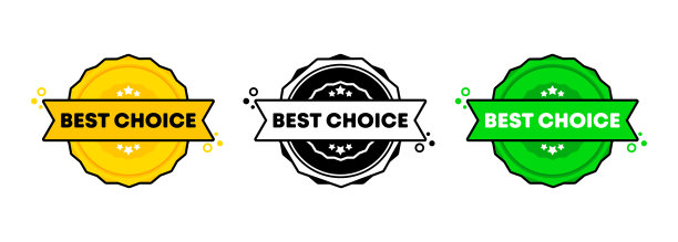 最好的邮票套装选择。向量。最好的选择徽章图标。认证徽章标志。邮票模板。标签,贴纸,图标。向量EPS 10。在白色背景上隔离图片下载