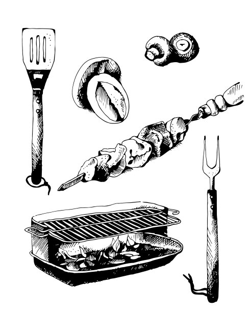 设置烧烤对象涂鸦风格图片下载