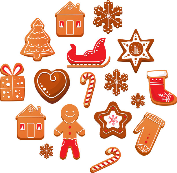 放置圣诞姜饼饼干图片下载