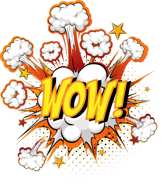 漫画云爆炸背景上的文字哇图片下载