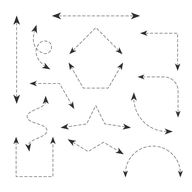 双箭头设置图标与虚线可编辑图片下载
