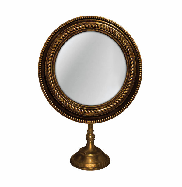 镜子圆青铜白色bg图片下载