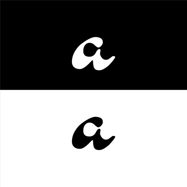 一个字母标志抽象设计上的黑色颜色图片下载