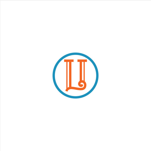 U字母标志抽象设计上的黑色颜色图片下载