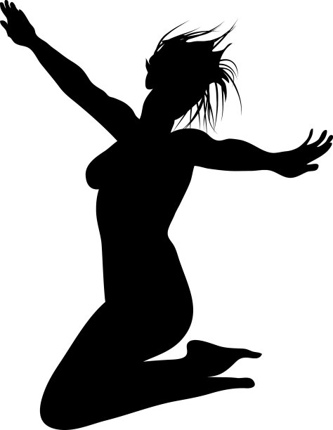 女孩跳轮廓图片下载