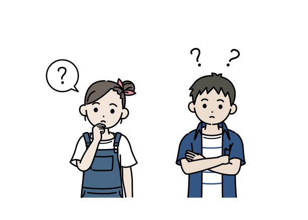 男孩和女孩的孩子思考插图图片下载