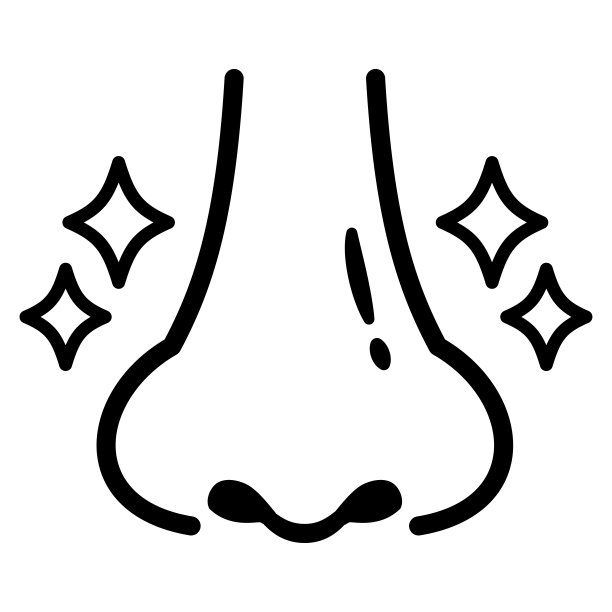 鼻子和干净的毛孔插图，线条画图片下载