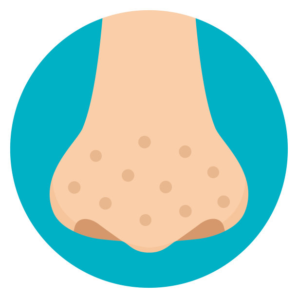 鼻子毛孔脏，有雀斑和瑕疵图片下载