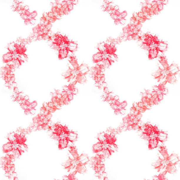 无缝红色调樱花图案插图图片下载