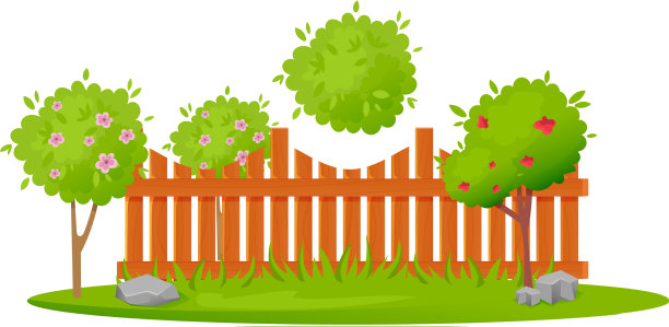 用漂亮的木栅栏围园图片下载